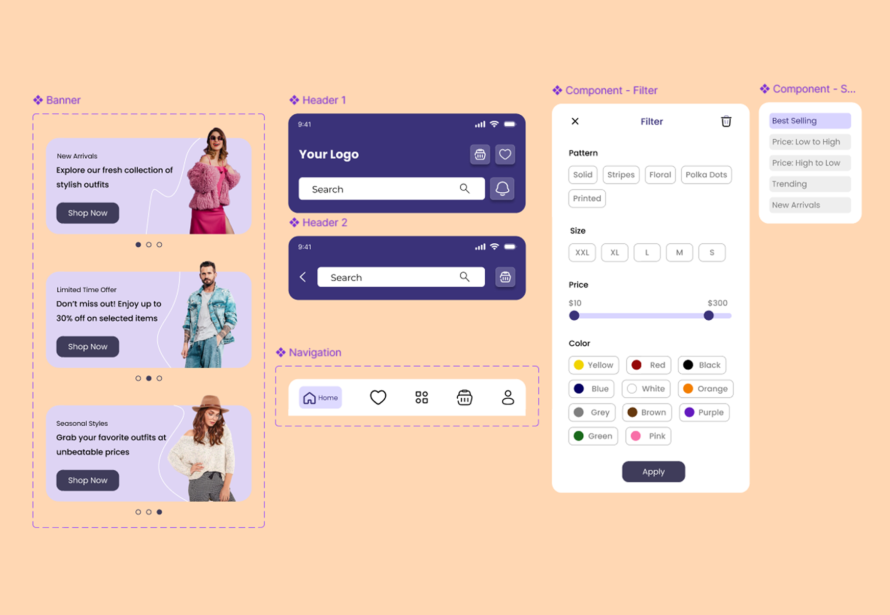 Fashion App Components